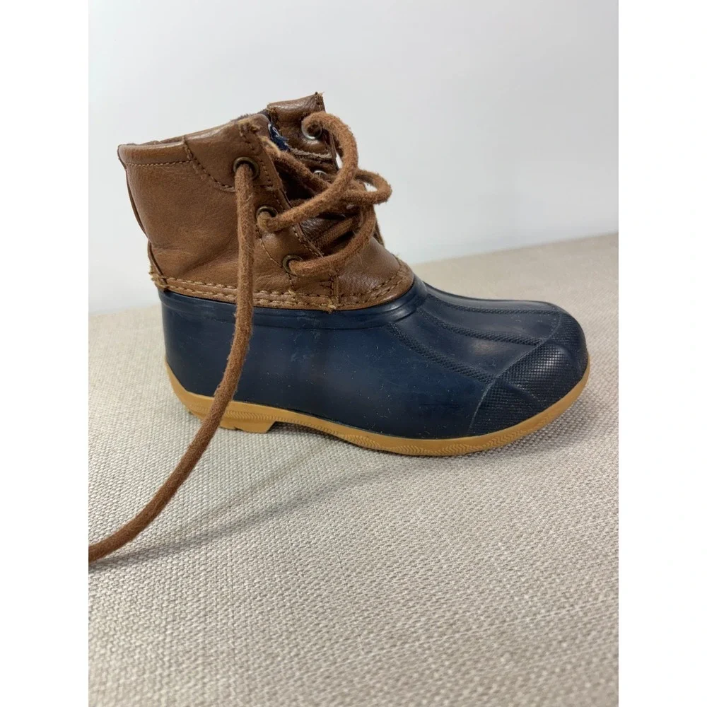 Sperry Toddler Duck Boots Unisex Saltwater Kids Blue/Tan Size 9M